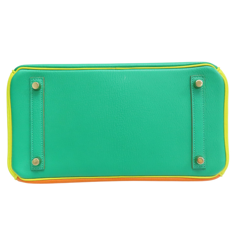 澄/黃/綠色 山羊皮 Birkin30 柏金包 手提包 口Q刻 金釦 (SP order)【HERMES 愛馬仕】 口Q-3