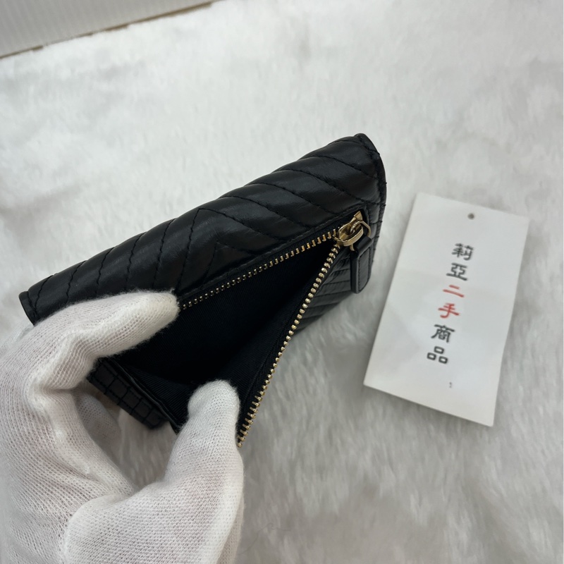 莉亞精品♡ Chanel 2.55背拉山型紋三折短夾 二手美夾-3