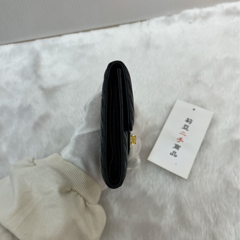莉亞精品♡ Chanel 2.55背拉山型紋三折短夾 二手美夾-4