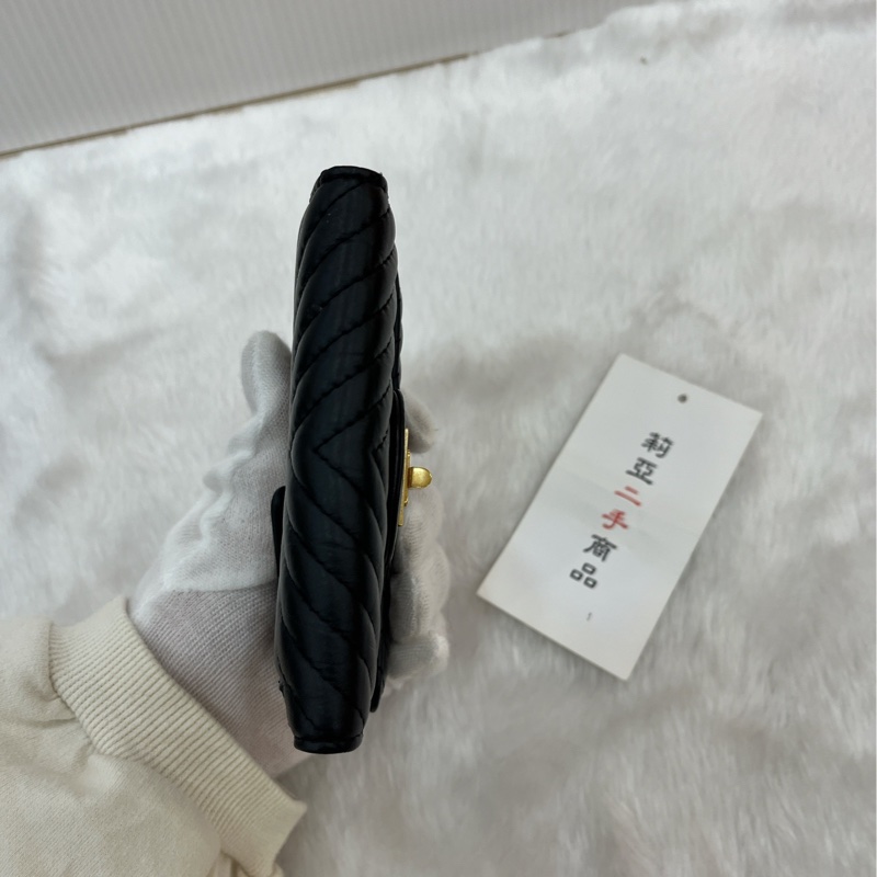 莉亞精品♡ Chanel 2.55背拉山型紋三折短夾 二手美夾-7