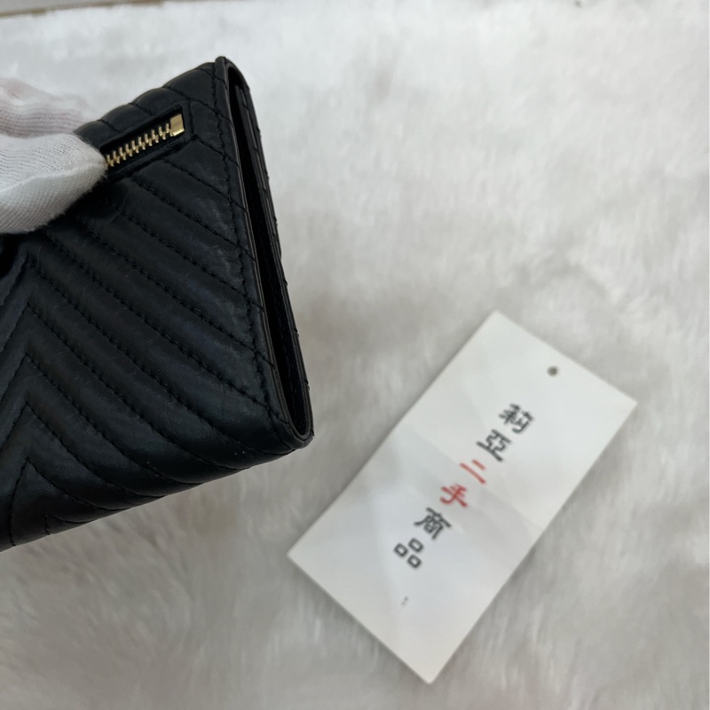 莉亞精品♡ Chanel 2.55背拉山型紋三折短夾 二手美夾-10