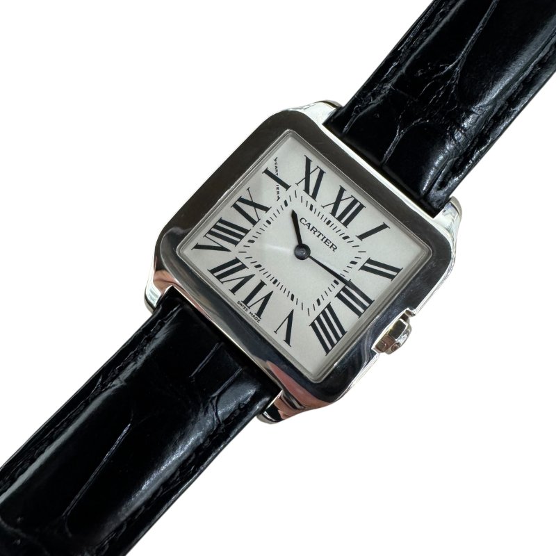 CARTIER 山度士系列 W2009451 白K金 石英錶-0