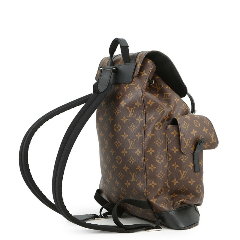 路易威登 Monogram Macassar Christopher MM 雙肩包 M43735 LOUIS VUITTON 黑色-1