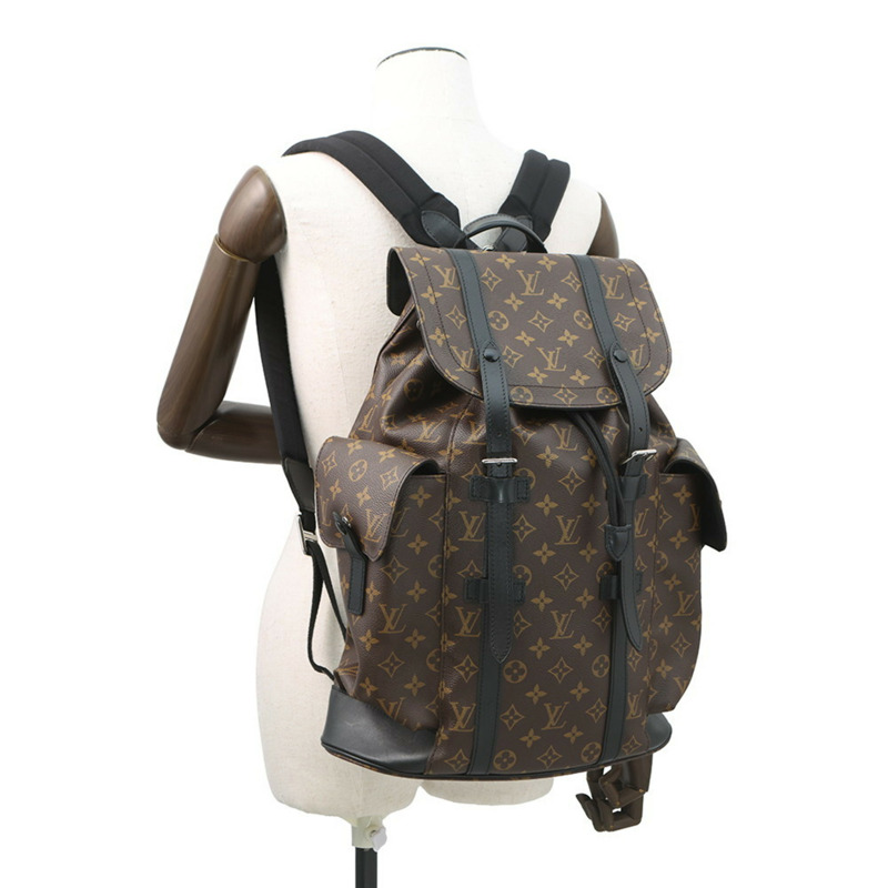 路易威登 Monogram Macassar Christopher MM 雙肩包 M43735 LOUIS VUITTON 黑色-3