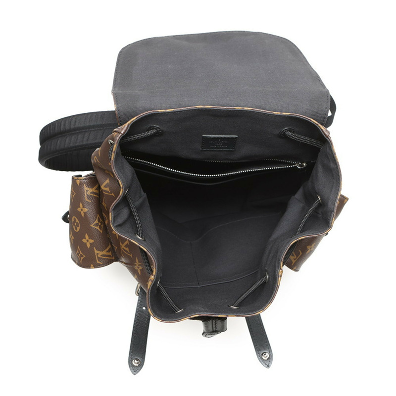 路易威登 Monogram Macassar Christopher MM 雙肩包 M43735 LOUIS VUITTON 黑色-4