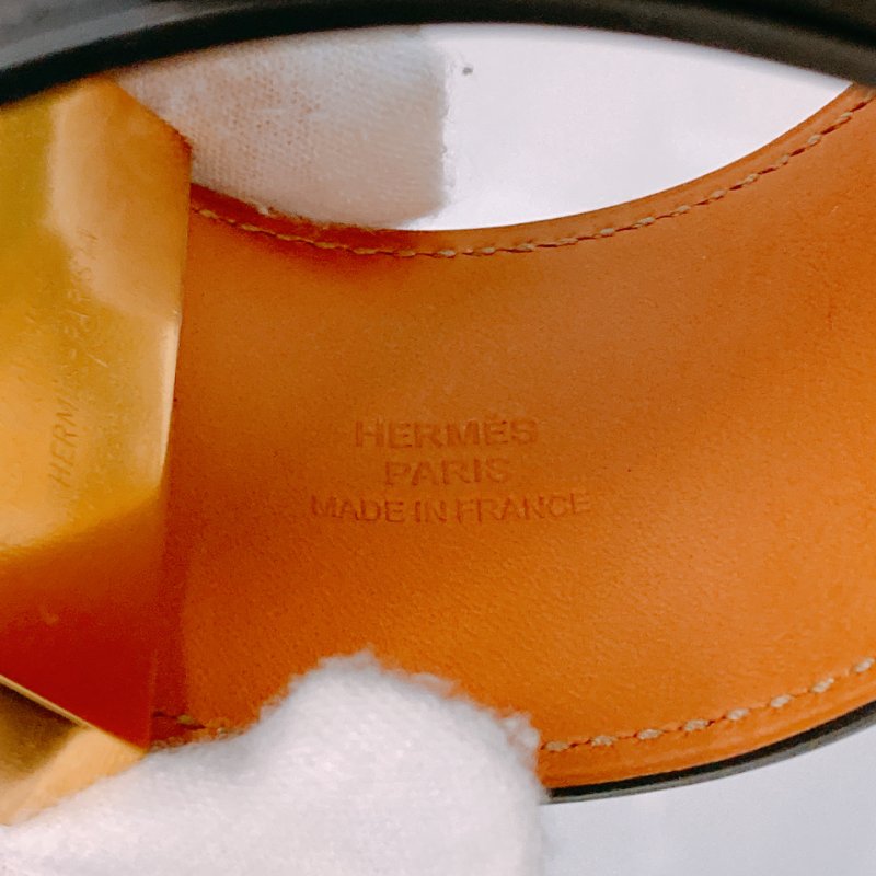 TW0391 Hermes 愛馬仕 龐克風 寬手帶 牛皮 金扣 CDC Bracelet Black x GHW-3