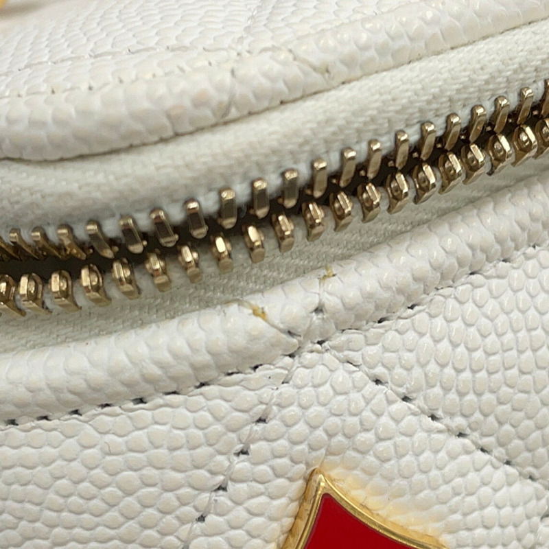 香奈兒鏈肩包 Vanity Coco Mark Matelasse 撲克牌魚子醬皮 AP3079 CHANEL 白色-5