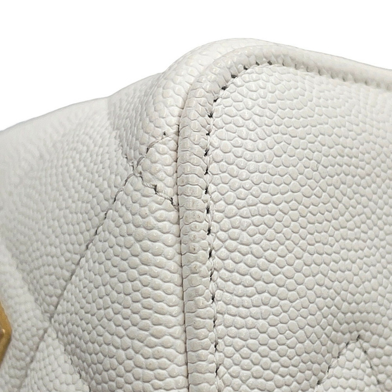 香奈兒鏈肩包 Vanity Coco Mark Matelasse 撲克牌魚子醬皮 AP3079 CHANEL 白色-6