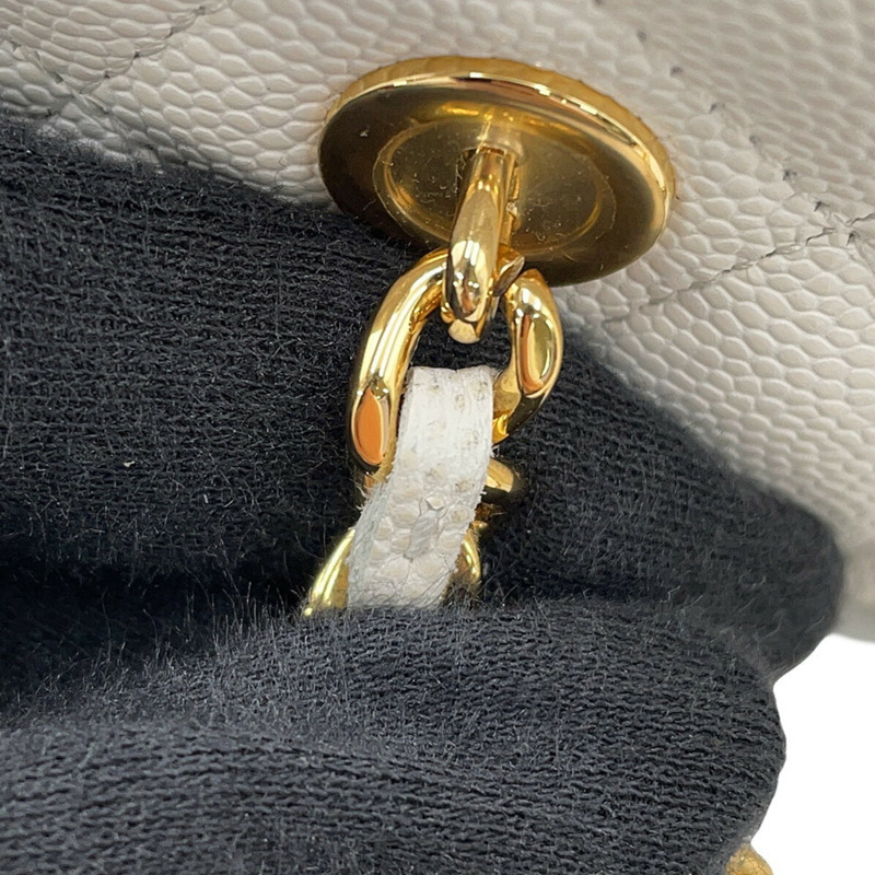 香奈兒鏈肩包 Vanity Coco Mark Matelasse 撲克牌魚子醬皮 AP3079 CHANEL 白色-7