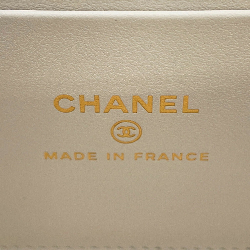 香奈兒鏈肩包 Vanity Coco Mark Matelasse 撲克牌魚子醬皮 AP3079 CHANEL 白色-9