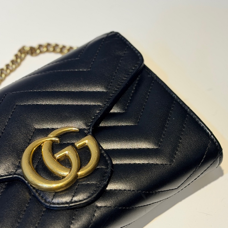 🔥9成新🔥誠可議⚡️GUCCI GG Marmont WOC鏈包 20cm 黑-2