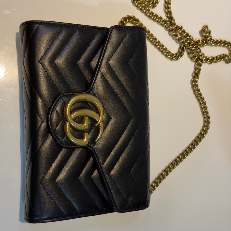 🔥9成新🔥誠可議⚡️GUCCI GG Marmont WOC鏈包 20cm 黑-7
