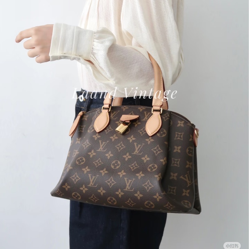 LV原花Rivoli MM抓皺拉鍊手提斜背包M44546-1