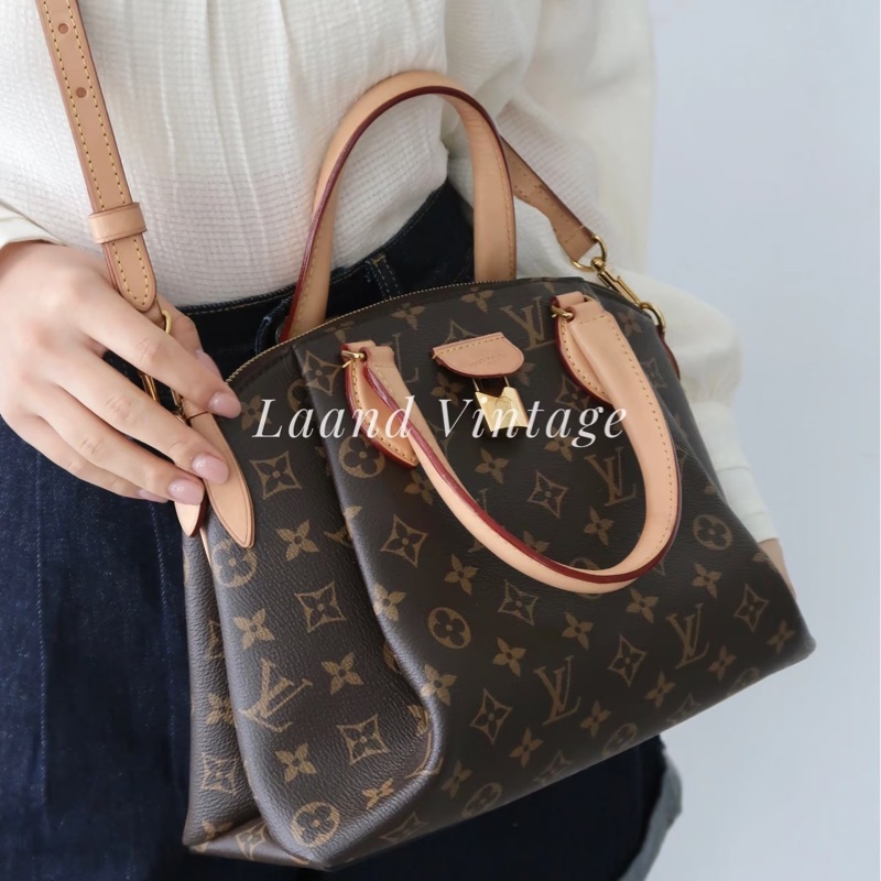 LV原花Rivoli MM抓皺拉鍊手提斜背包M44546-2