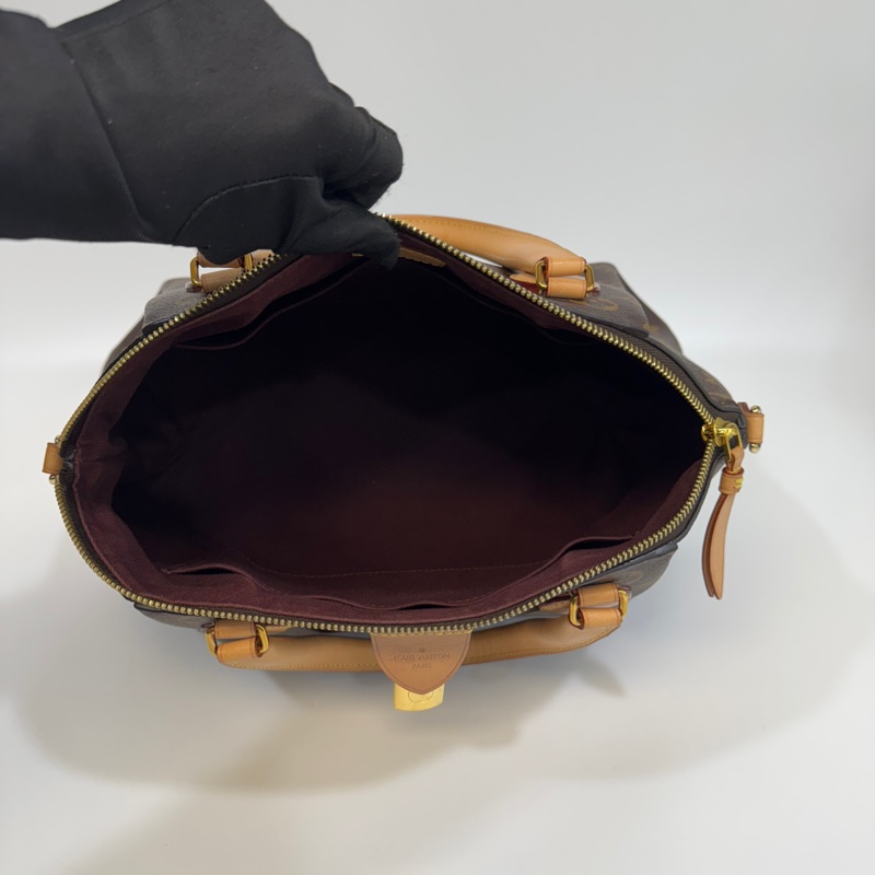 LV原花Rivoli MM抓皺拉鍊手提斜背包M44546-9