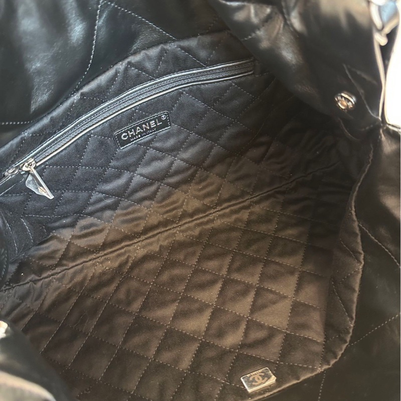 Chanel 香奈兒 黑銀22 bag 橫版垃圾袋小號36*26*6-8