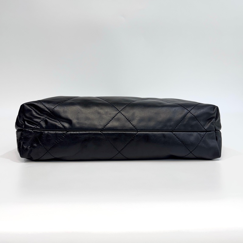 🖤 香奈兒極致黑SO BLACK Chanel黑色黑釦油蠟牛皮小號22Bag AS3260-8