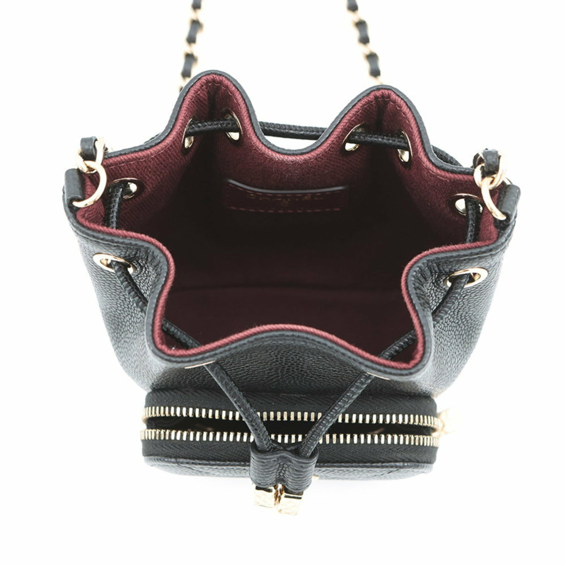 香奈兒鏈單背包 Matelasse Coco Mark 魚子醬皮 AS2353 黑色-4