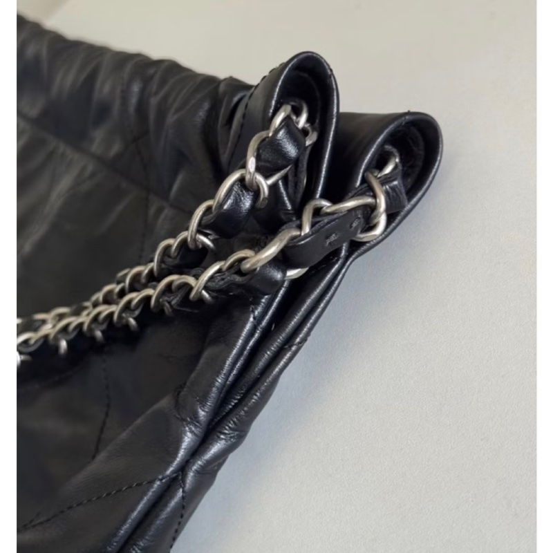 九成新⬆️Chanel 22bag黑銀 小號 芯片款 垃圾袋包 香奈兒正品 🉑送禮狀態-6