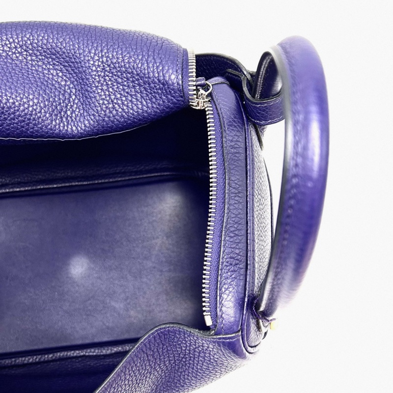 HERMES/愛馬仕 銀扣Lindy30手提單肩包 年份:D刻-8