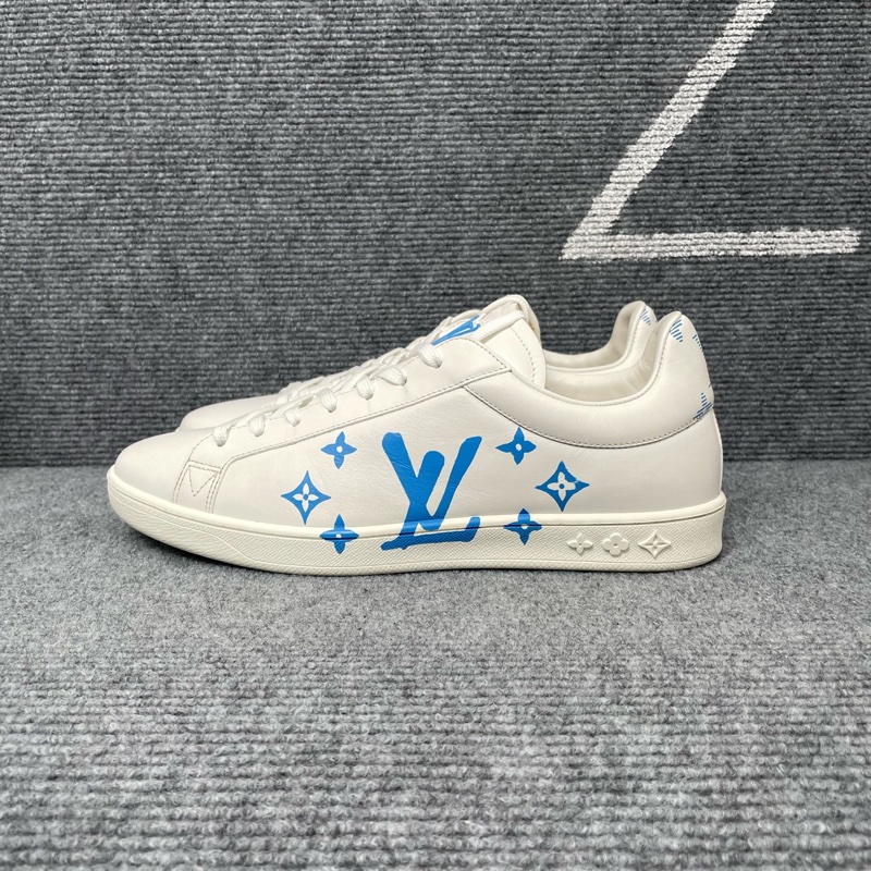 98新 LV 白藍色老花板鞋40.5碼-0