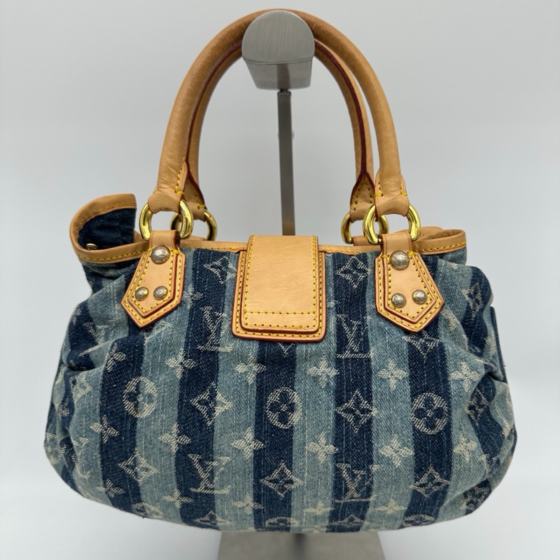 「JL精品代購」Lv限定條紋牛仔丹寧小元寶手提包-3