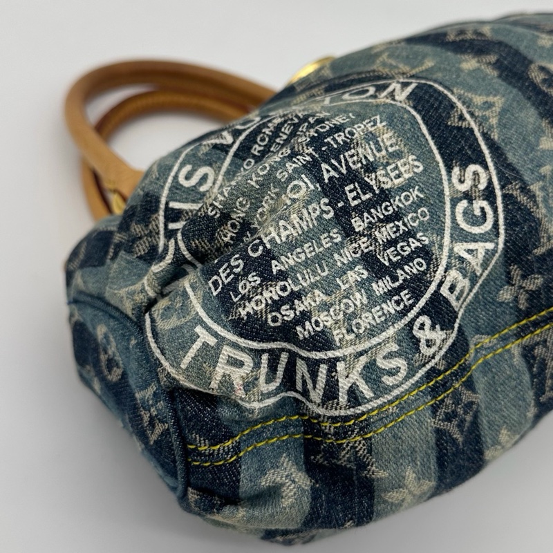 「JL精品代購」Lv限定條紋牛仔丹寧小元寶手提包-7