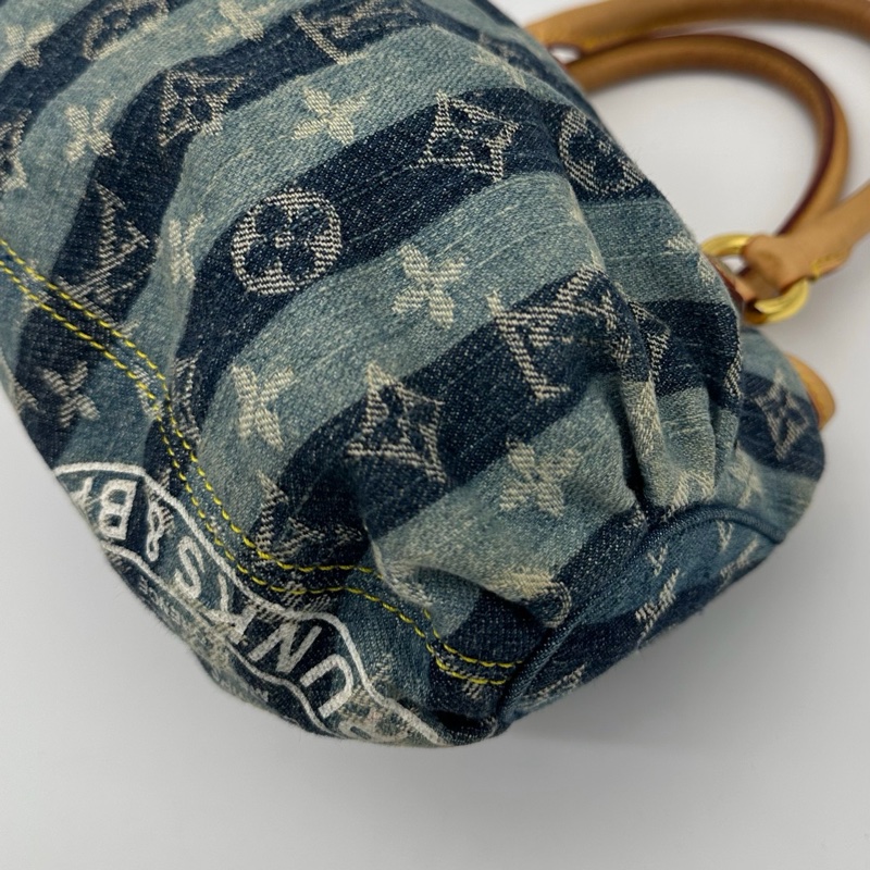 「JL精品代購」Lv限定條紋牛仔丹寧小元寶手提包-10