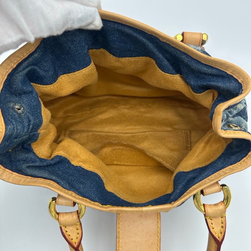 「JL精品代購」Lv限定條紋牛仔丹寧小元寶手提包-13