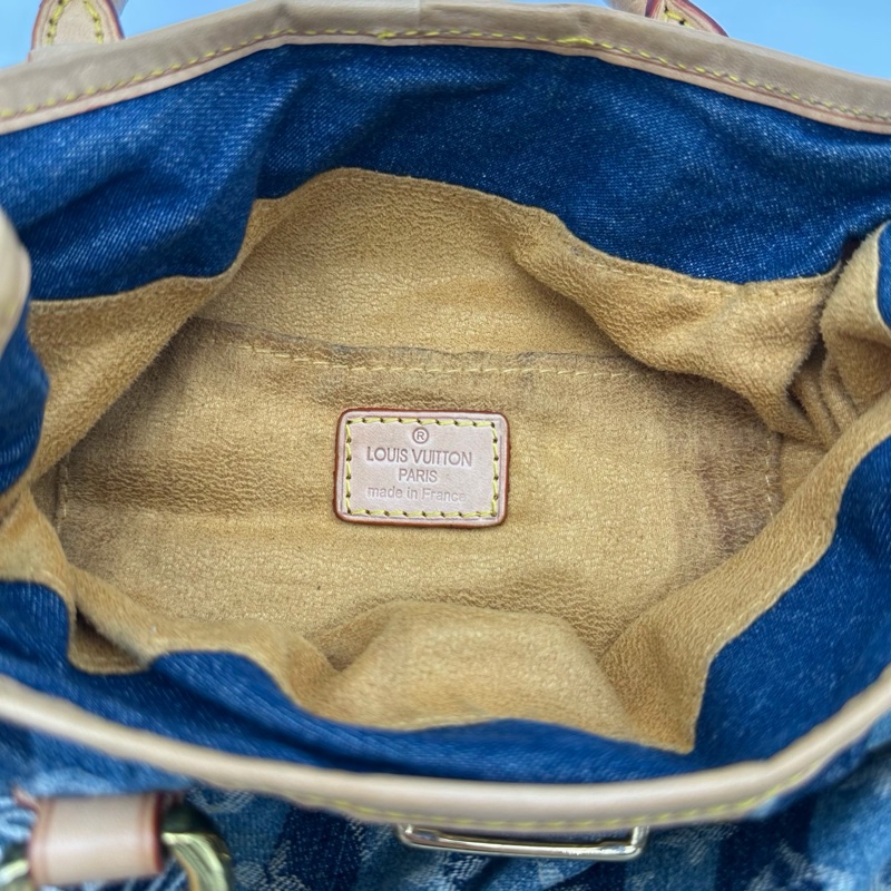 「JL精品代購」Lv限定條紋牛仔丹寧小元寶手提包-14