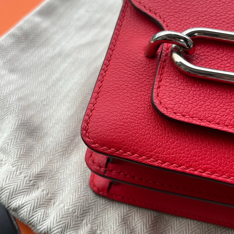 🌈Hermes❤️Mini Roulis 19❤️蕃茄紅色銀扣❤️99新🌟evercolor皮-2