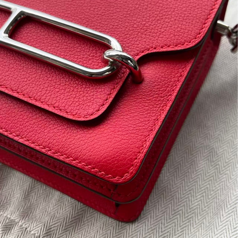 🌈Hermes❤️Mini Roulis 19❤️蕃茄紅色銀扣❤️99新🌟evercolor皮-3