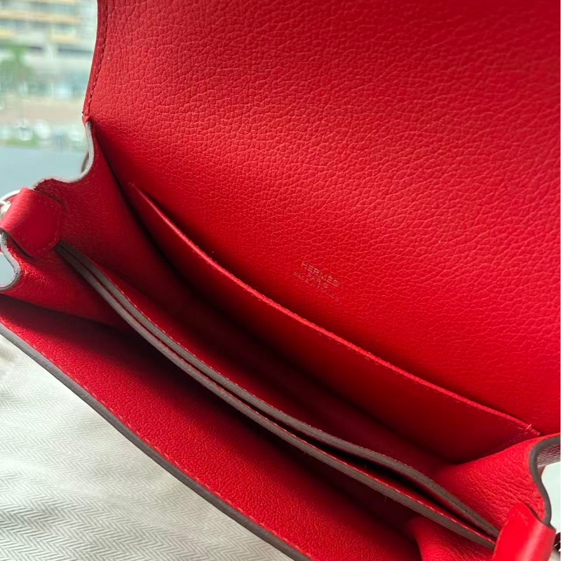 🌈Hermes❤️Mini Roulis 19❤️蕃茄紅色銀扣❤️99新🌟evercolor皮-4