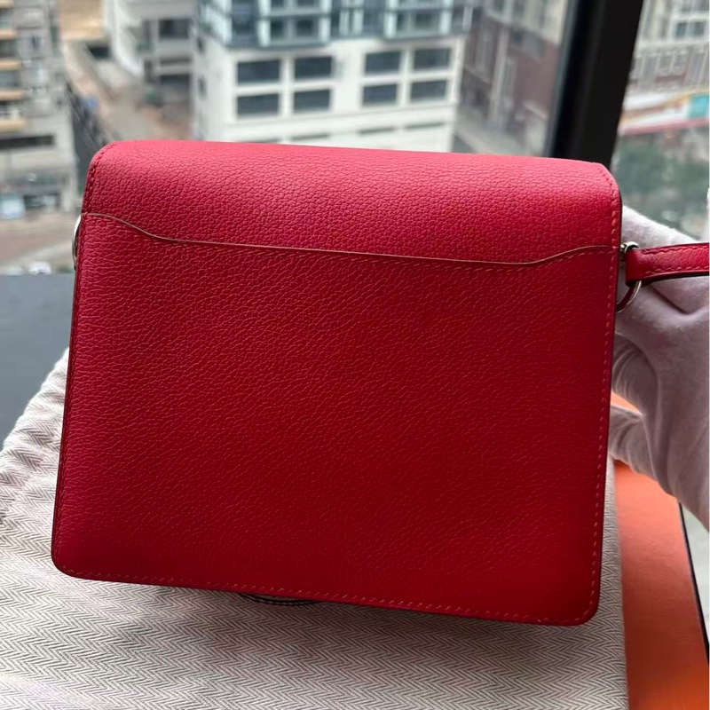 🌈Hermes❤️Mini Roulis 19❤️蕃茄紅色銀扣❤️99新🌟evercolor皮-8