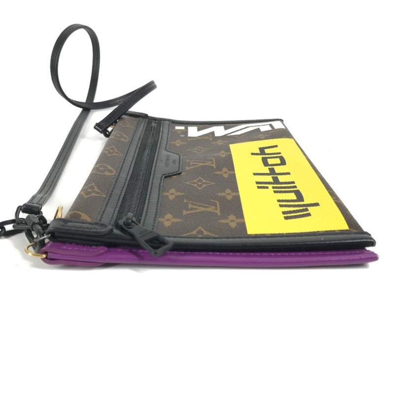 路易威登 M44641 Monogram Logo Story 帆布平底斜背包，男女通用，棕色-4