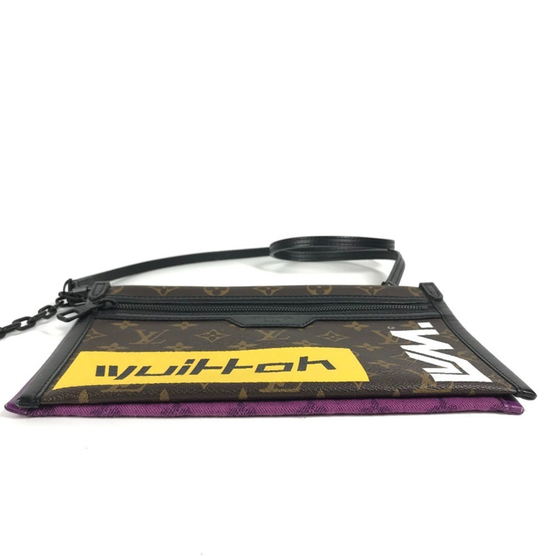 路易威登 M44641 Monogram Logo Story 帆布平底斜背包，男女通用，棕色-5