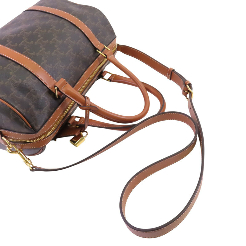 CELINE Triomphe帆布Large Boston金扣手挽肩背兩用袋-8