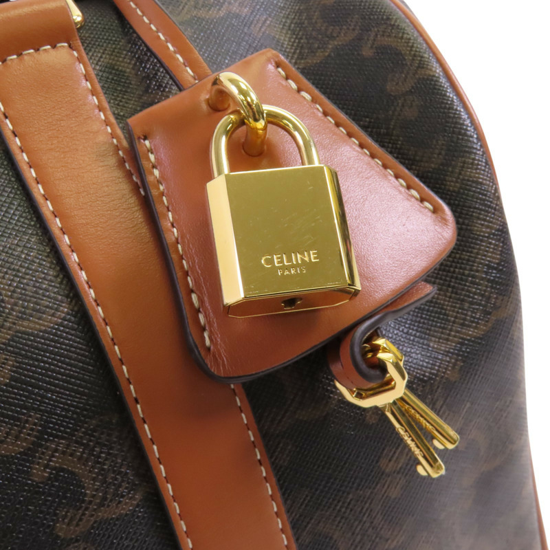 CELINE Triomphe帆布Large Boston金扣手挽肩背兩用袋-14