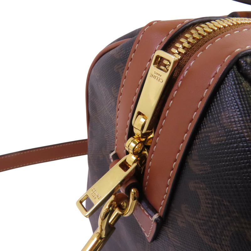 CELINE Triomphe帆布Large Boston金扣手挽肩背兩用袋-15