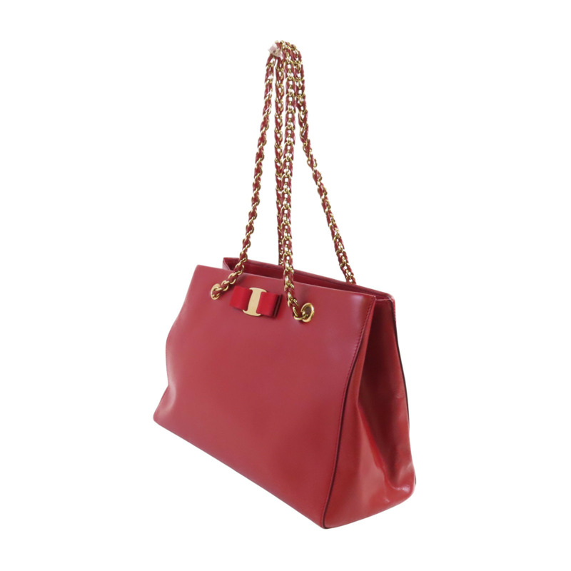 Salvatore Ferragamo 牛皮皮革Shoulder Bag金扣鏈帶肩背袋-2