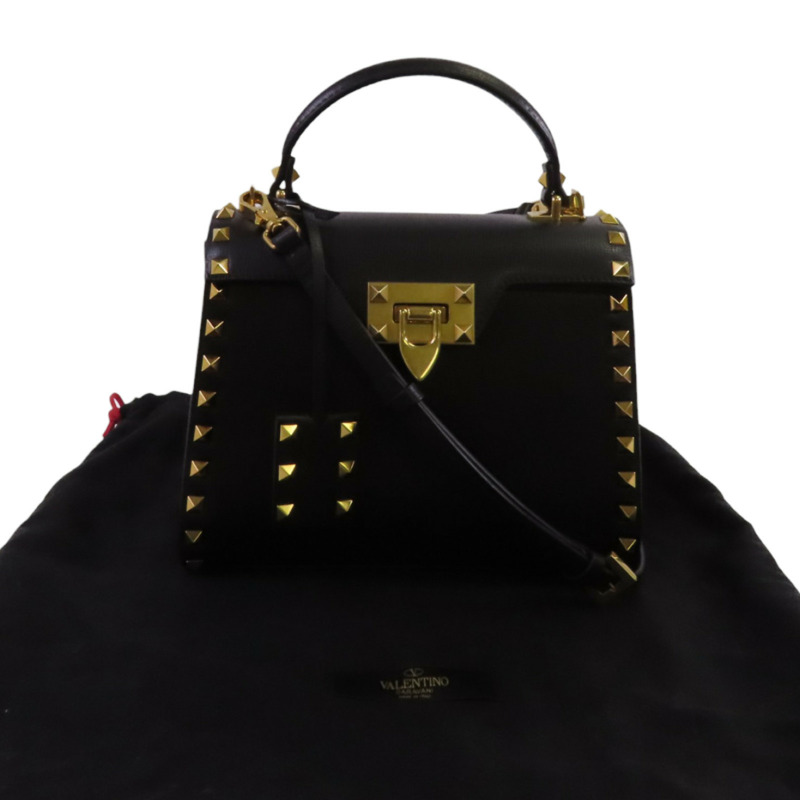 Valentino 牛皮皮革Garavani Alcove金扣手挽肩背兩用袋-9