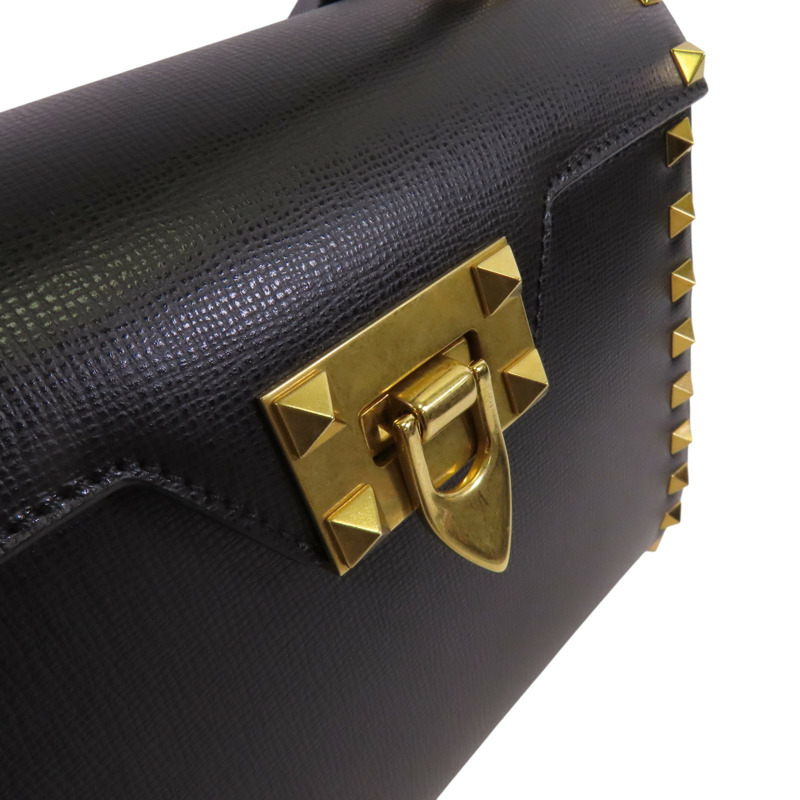 Valentino 牛皮皮革Garavani Alcove金扣手挽肩背兩用袋-14