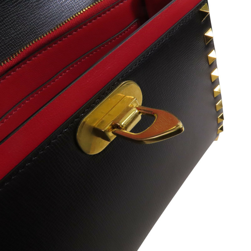 Valentino 牛皮皮革Garavani Alcove金扣手挽肩背兩用袋-15