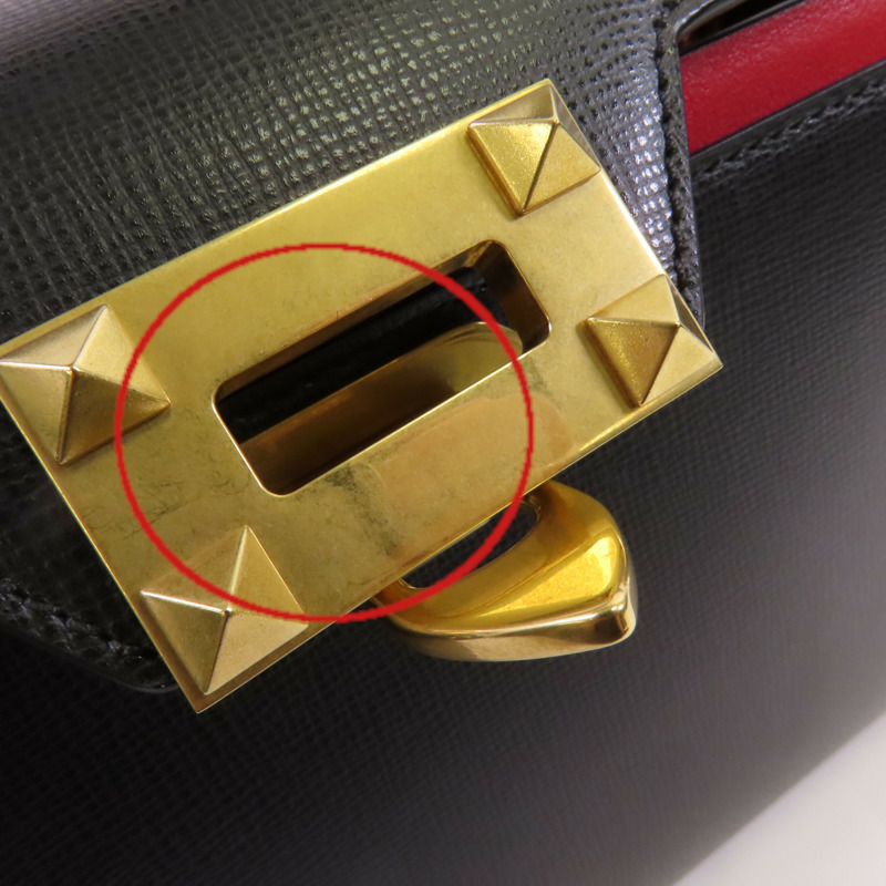 Valentino 牛皮皮革Garavani Alcove金扣手挽肩背兩用袋-17