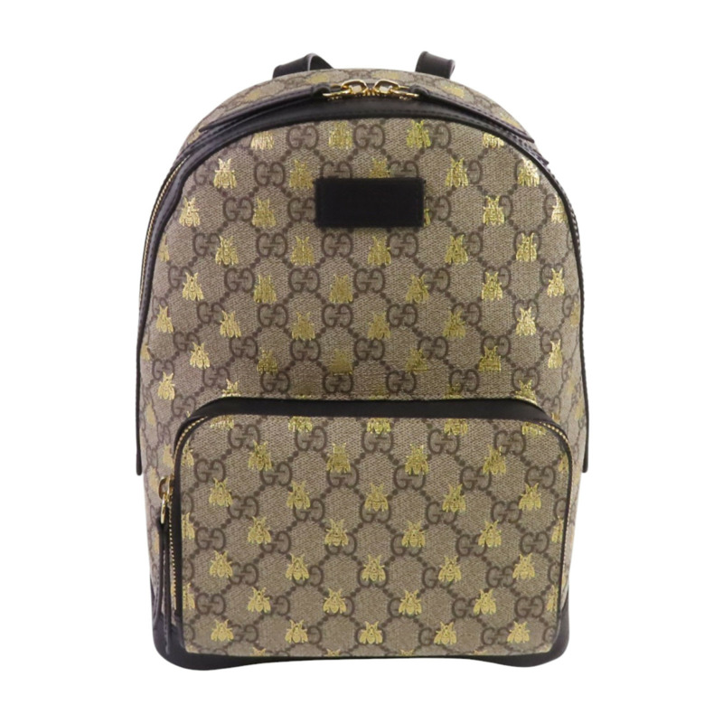 GUCCI 塗層帆布GG Supreme Backpack金扣背包-0