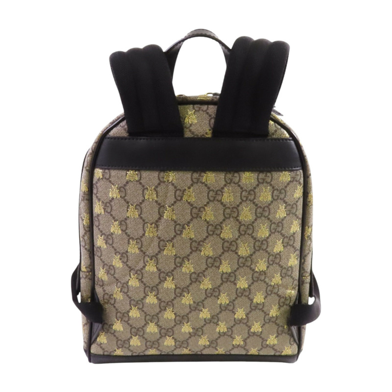 GUCCI 塗層帆布GG Supreme Backpack金扣背包-1