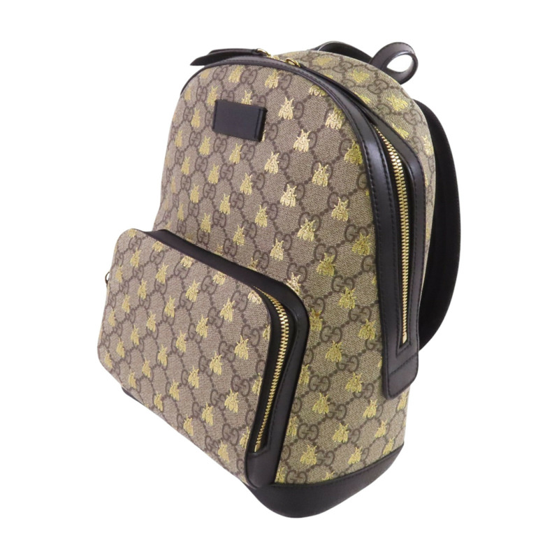 GUCCI 塗層帆布GG Supreme Backpack金扣背包-2