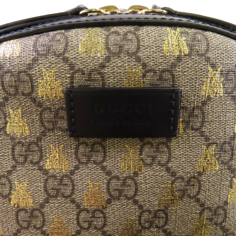 GUCCI 塗層帆布GG Supreme Backpack金扣背包-5