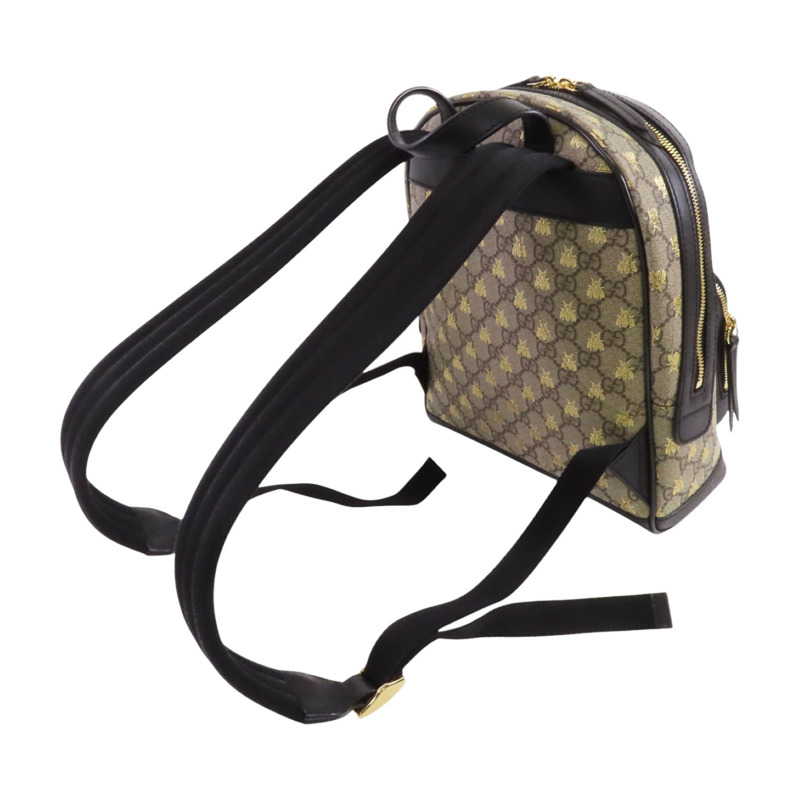 GUCCI 塗層帆布GG Supreme Backpack金扣背包-8