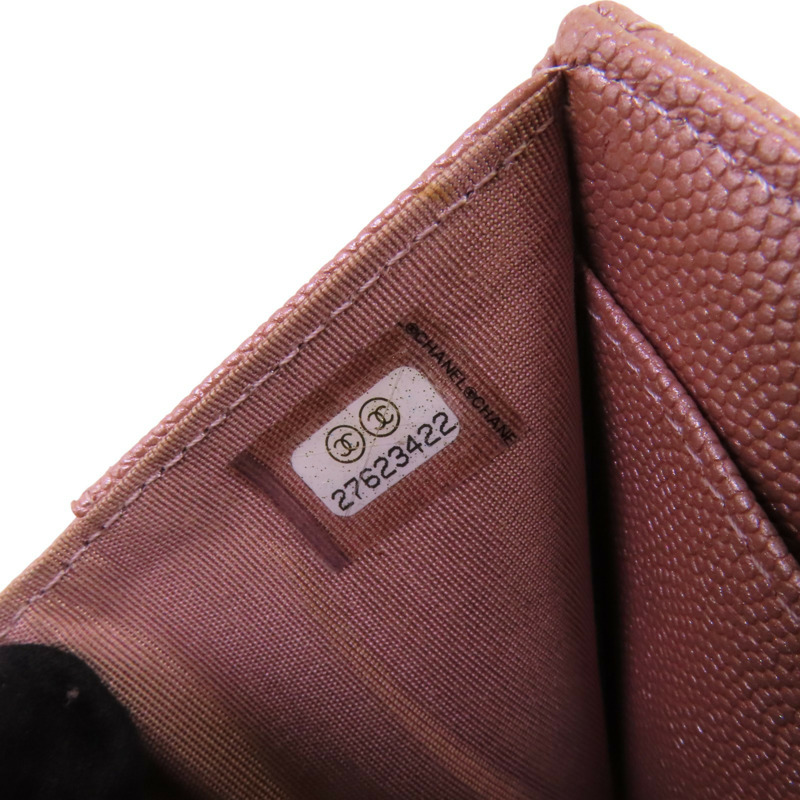 CHANEL 牛皮皮革Mini Wallet銀扣短錢包-9